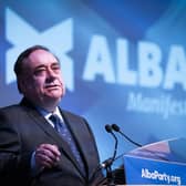 Alex Salmond delivering a speech at the Alba party's local government election manifesto launch at the Caird Hall, Dundee. Picture: PA