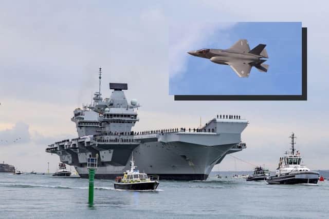 Warships from the UK, US and the Netherlands are forming a carrier “strike group”, led by the HMS Queen Elizabeth. The carrier currently has 15 F-35B stealth fighter jets from the RAF and US Marine Corps onboard, as well as eight Merlin helicopters.