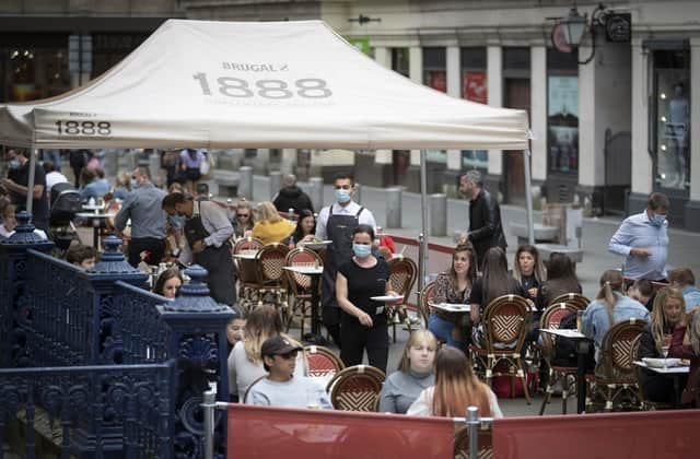 Di Maggio's outdoor restaurant area in Glasgow city centre