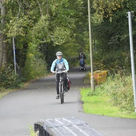 The plan to route the trams along the popular Roseburn cycle path saw councillors inundated with protests. Picture: Greg Macvean
