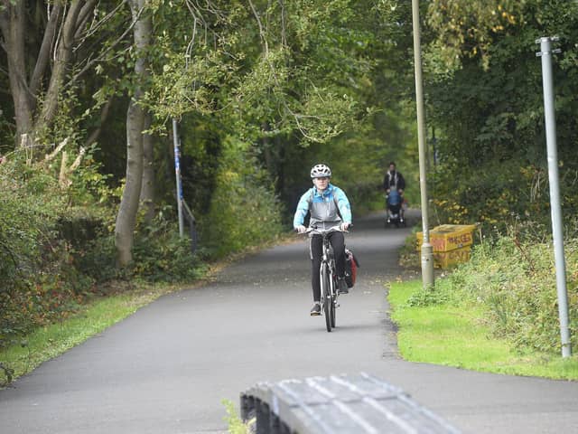 The plan to route the trams along the popular Roseburn cycle path saw councillors inundated with protests. Picture: Greg Macvean