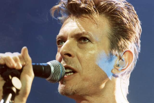 David Bowie in concert at the Sheffield Arena in 1995 