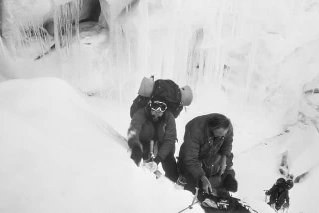 Doug Scott and Hamish MacInnes in an icefall on Mount Everest (Picture: PA)
