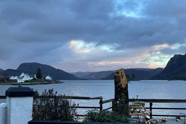 The new view from the Plockton hotel garden after the palm tree came down - still stunning but missing a familiar landmark. Picture: Mags Pearson