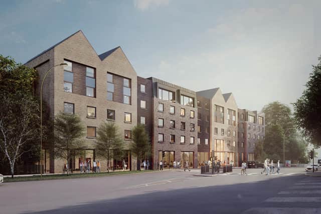 Impression of the new hotel proposed for the site.
