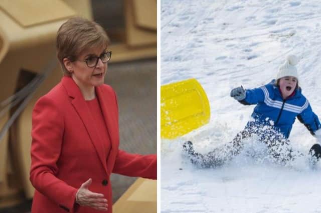 Nicola Sturgeon says she is so sorry to have to limit what young people can do when all they want is to go out sledging with their friends on a snowy day