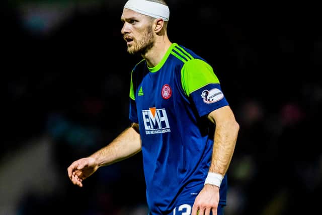 Gogic in the wars for Hamilton Accies as he often was for the perennial relegation-battlers