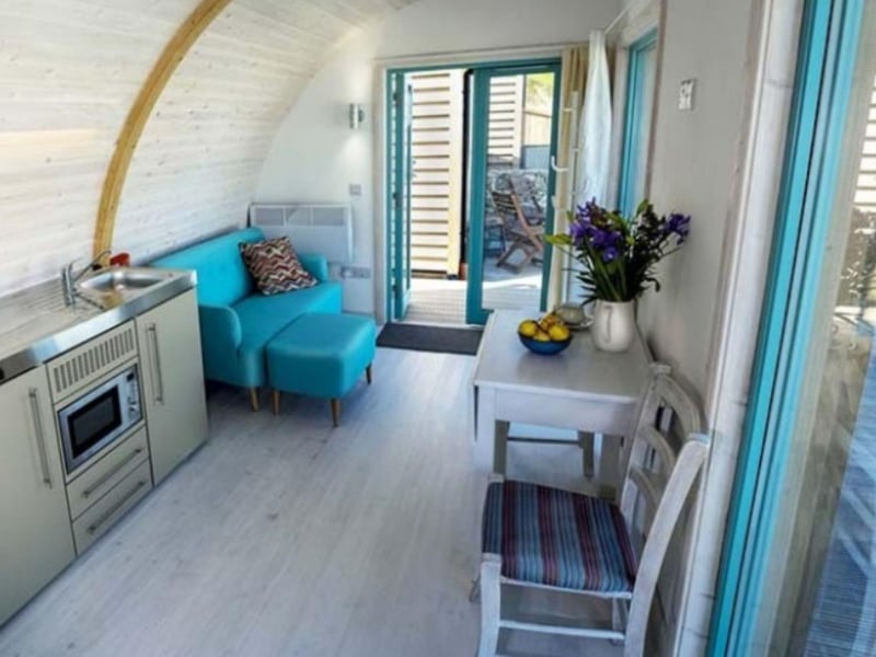 The cabin's interior makes clever use of the space available.