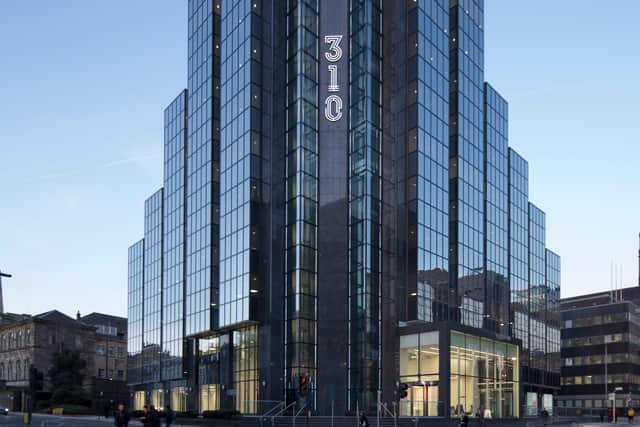The lower section of the landmark office development at 310 St Vincent Street in Glasgow city centre. Picture: McAteer Photography