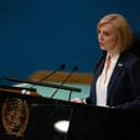 Prime Minister Liz Truss addresses the 77th session of the United Nations General Assembly in New York. Picture: Adam Gray/SWNS