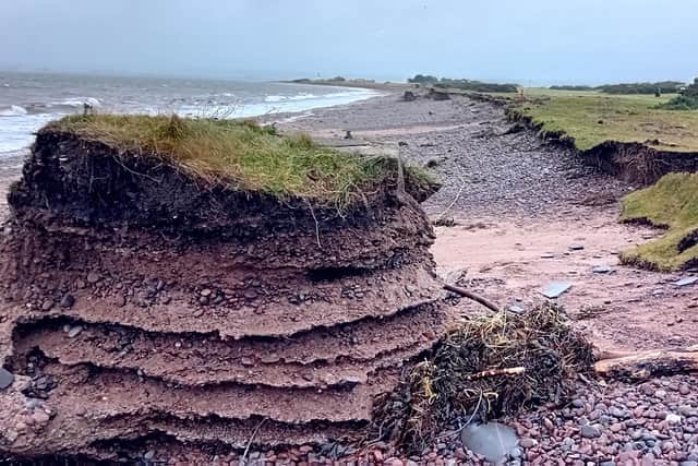 Some of the damage caused at Fortrose & Rosemarkie Golf Club by Storm Ciaran at the end of October. Picture: Fortrose & Rosemarkie GC