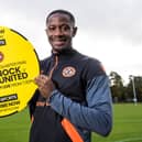 New Dundee United signing Arnaud Djoum is pictured during a Premier Sports Cup photocall promoting Premier Sports live and exclusive coverage of Kilmarnock v Dundee United on Tuesday 18th October. (Photo by Ross Parker / SNS Group)