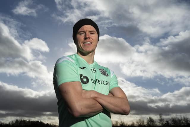 Kevin Nisbet during a Hibs press conference at HTC, Tranent , on Friday.