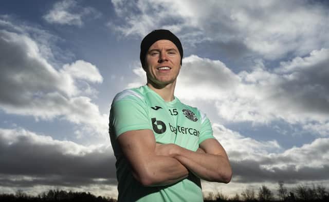 Kevin Nisbet during a Hibs press conference at HTC, Tranent , on Friday.