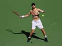 Andy Murray in a practice session ahead the BNP Paribas Open at Indian Wells, California.