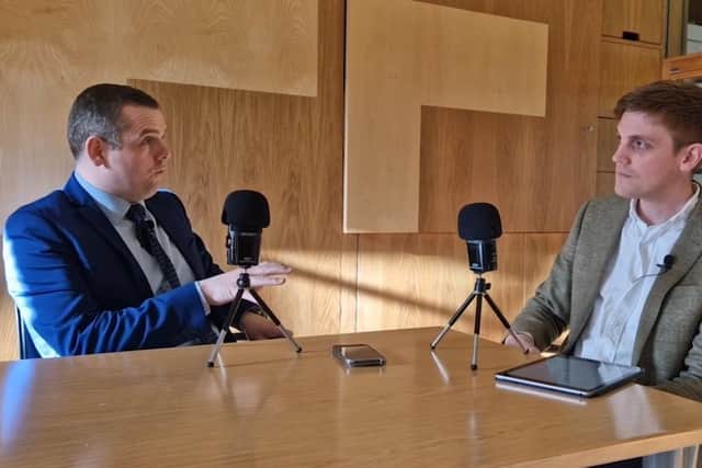 Scottish Tories leader Douglas Ross is interviewed by The Scotsman's political editor Alistair Grant