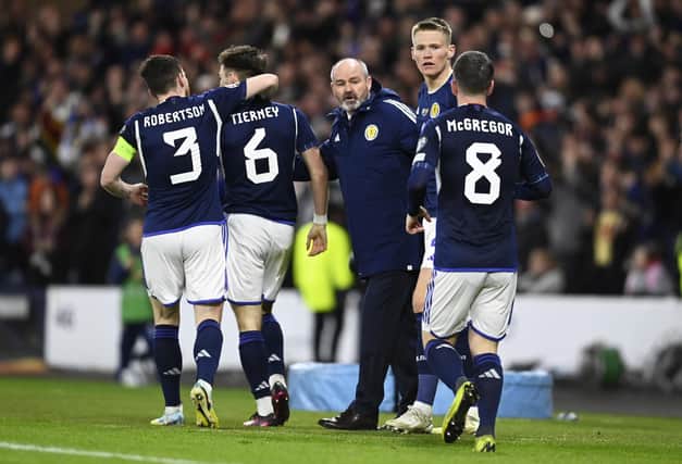 Steve Clarke praised his Scotland players after a 2-0 win over Spain.