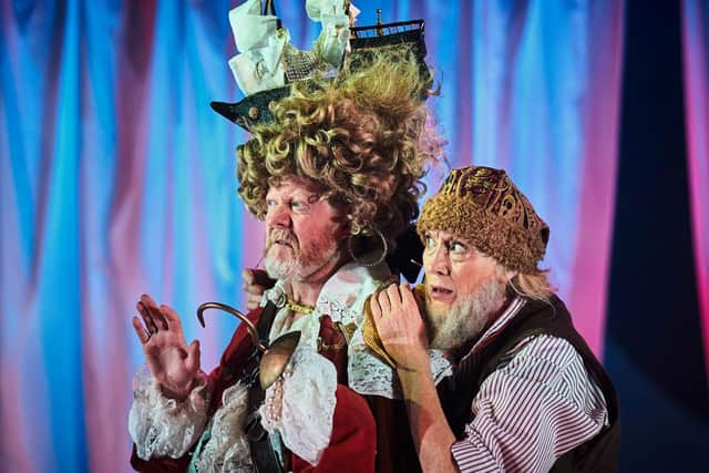 Colin McCredie as Captain Hook and Deirdre Davis as Smee in Peter Pan and Wendy at Pitlochry PIC: Fraser Band