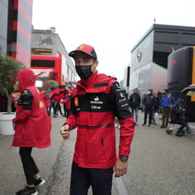 Ferrari driver Charles Leclerc of Monaco arrives in the paddock at the Dino and Enzo Ferrari racetrack, in Imola, Italy. Photo: AP Photo/Luca Bruno.