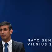 Prime Minister Rishi Sunak speaks at the Nato summit in Vilnius, Lithuania. Picture: Paul Ellis - Pool/Getty Images