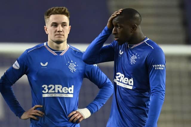 Rangers' Glen Kamara and Scott Wright during a Scottish Cup match between Rangers and St Johnstone at Ibrox. (Photo by Rob Casey / SNS Group)