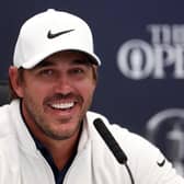 Five-time  major winner Brooks Koepka  speaks during a press conference prior to The 151st Open at Royal Liverpool. Picture: Gregory Shamus/Getty Images.
