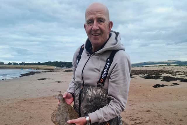 Alan Brown with one of his fish from Round 8 in the Bass Rock Shore Angling League’s Summer Series