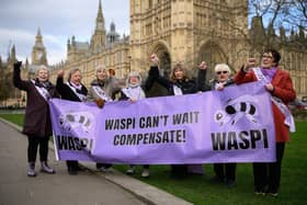 WASPI campaigners at Parliament. Photo: Leon Neal/Getty Images
