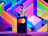 Dua Lipa accepts the award for Best Album during the Brit Awards 2021 at the O2 Arena, London.