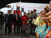 Prime Minister Rishi Sunak arrives at Ngurah Rai International Airport ahead of the G20 in Bali, Indonesia.