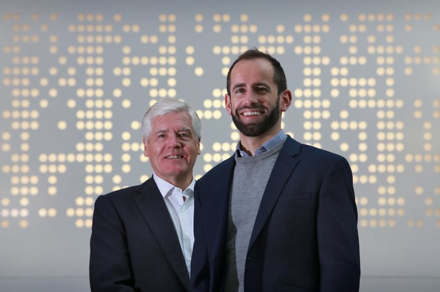 Sir Sandy Crombie and Callum Murray of Amiqus. Picture: Stewart Attwood