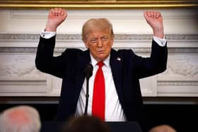US President Donald Trump at a White House Faith Office luncheon on Monday in Washington, DC (Picture: Kevin Dietsch/Getty Images)