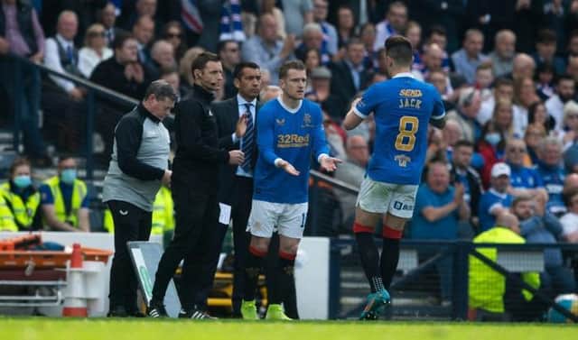 Steven Davis enters the action as a substitute for Ryan Jack during Rangers' Scottish Cup semi-final win over Celtic at Hampden on April 17. (Photo by Craig Foy / SNS Group)
