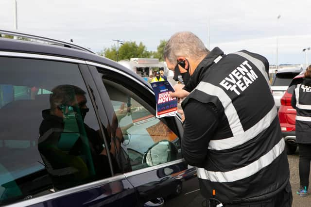 More than 50 staff have been working at the drive-in events at Edinburgh Airport. Picture: Lloyd Smith