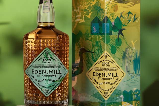 Eden Mill's 2023 Art of St Andrews release has Jill's illustrations on its packaging.
