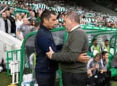 Giovanni van Bronckhorst and Ange Postecoglou, pictured back in September.