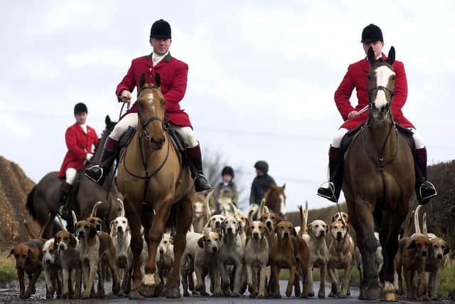 Supporters of mounting fox hunting in Kelso, pictured back in 2022. Image: Ian Rutherford.