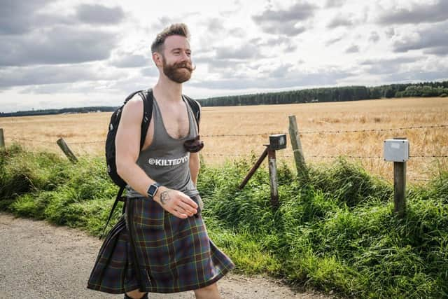 A kiltwalker during one of last year's kiltwalk events.