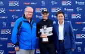 2021 Trust Golf Women's Scottish Open winner Ryann O'Toole is flanked by Paul Bush of of VisitScotland and Dr Prin Singhanart, founder and CEO of Trust Golf. Picture: David Cannon/Getty Images.