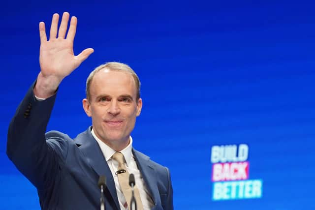 Lord Chancellor Dominic Raab during the Conservative Party Conference in Manchester.