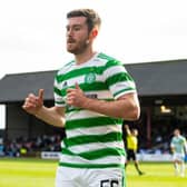 Celtic's Anthony Ralston during the cinch Premiership match between Dundee and Celtic at the Kilmac Stadium at Dens Park. (Photo by Ross MacDonald / SNS Group)