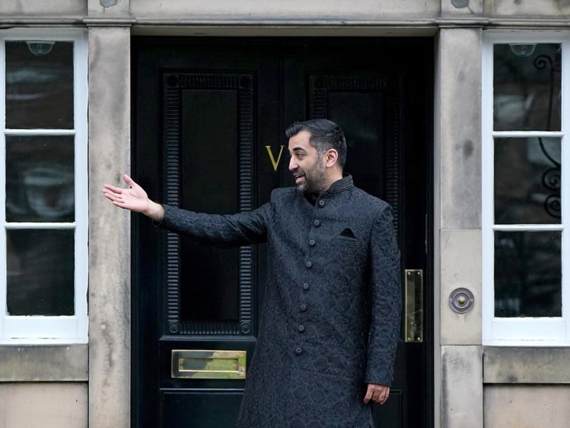 Humza Yousaf at Bute House, Edinburgh, ahead of his first cabinet meeting as the newly elected First Minster of Scotland