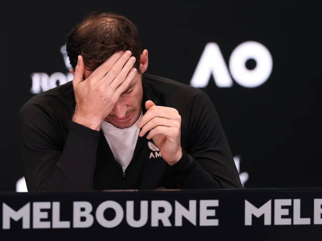 Murray addresses the media after his Melbourne defeat by Tomas Martin Etcheverry.