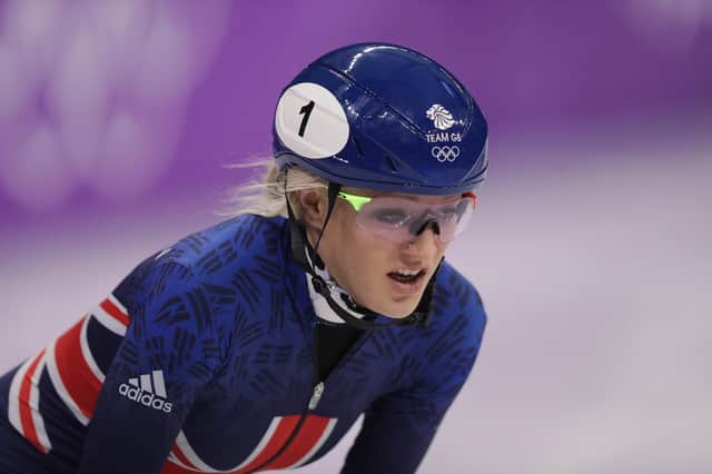 Elise Christie in action at the 2018 Winter Olympic Games in South Korea. (Photo by Richard Heathcote/Getty Images)