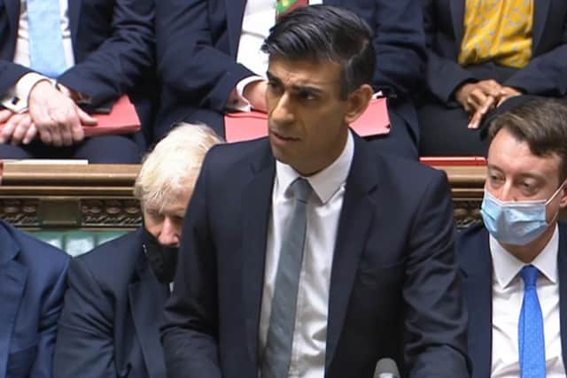 Chancellor of the Exchequer Rishi Sunak delivering his Budget to the House of Commons in London. Picture: House of Commons/PA Wire