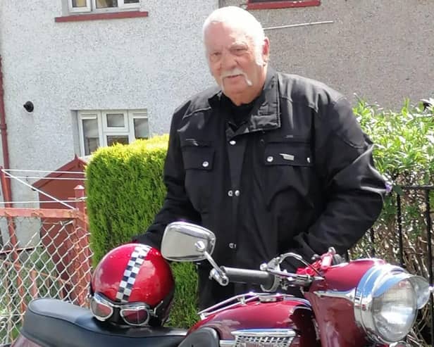Robert Stewart's motorbike hearse.