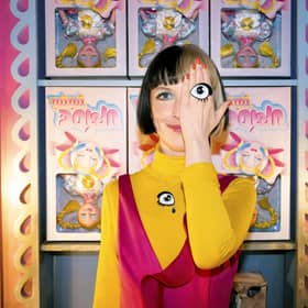 Rachael Maclean wearing ring and brooch from Tatty Devine collection