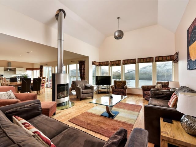 Sitting room with wood burner.