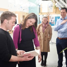 Aileen Campbell, Cabinet Secretary for Communities and Local Government, visits Social Investment Scotland customer Out of the Blue.