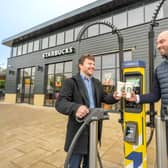 From left: Hamish Rankin, head of property at The Explorer Group, and Calum Wallace, business development manager at For:EV. Picture: Simon Jauncey.